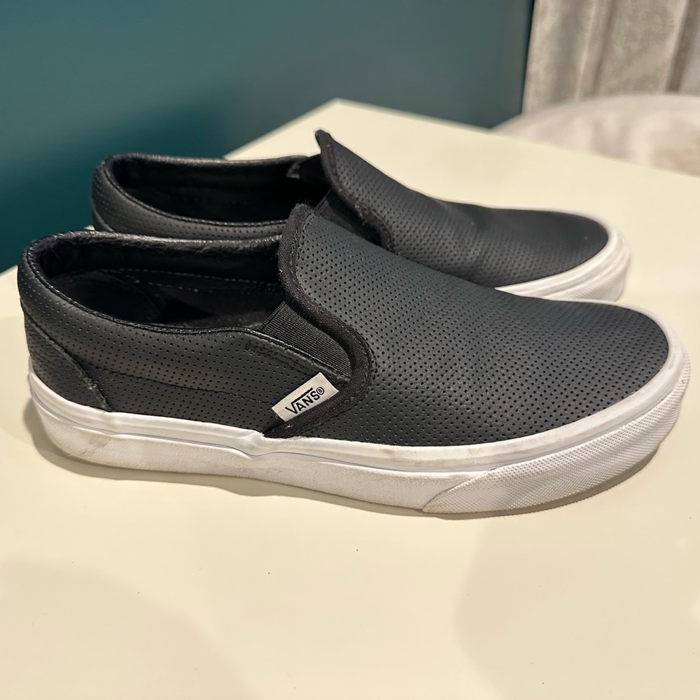 Vans Women’s Black & White Slip-On Shoes